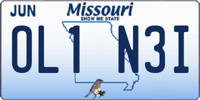 MO license plate OL1N3I