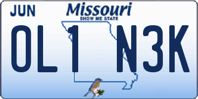 MO license plate OL1N3K