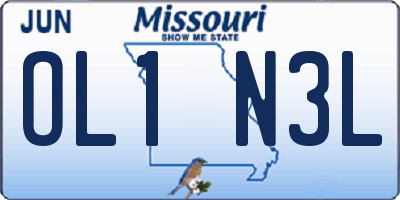 MO license plate OL1N3L