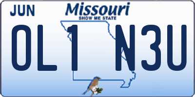 MO license plate OL1N3U