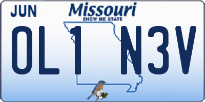 MO license plate OL1N3V