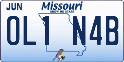 MO license plate OL1N4B