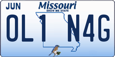 MO license plate OL1N4G