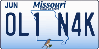 MO license plate OL1N4K