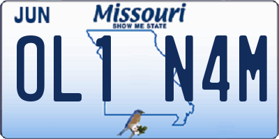 MO license plate OL1N4M