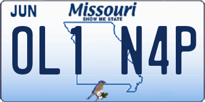 MO license plate OL1N4P