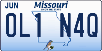 MO license plate OL1N4Q