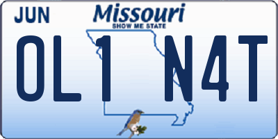 MO license plate OL1N4T