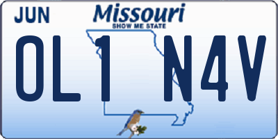 MO license plate OL1N4V