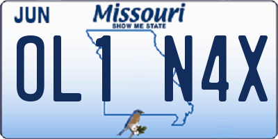 MO license plate OL1N4X