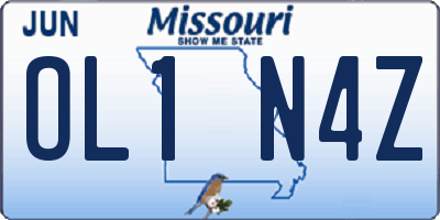 MO license plate OL1N4Z