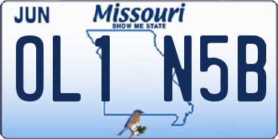 MO license plate OL1N5B