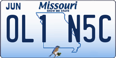 MO license plate OL1N5C