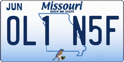 MO license plate OL1N5F