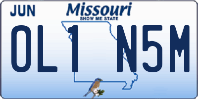 MO license plate OL1N5M