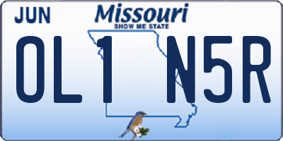 MO license plate OL1N5R
