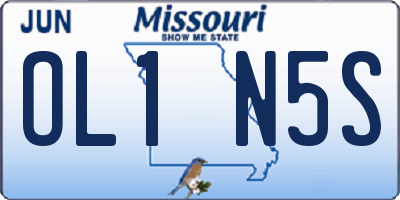 MO license plate OL1N5S
