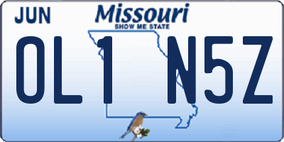 MO license plate OL1N5Z