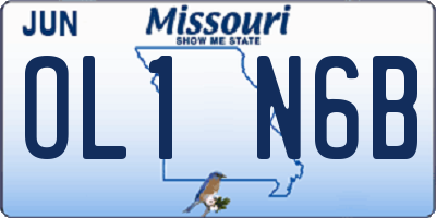 MO license plate OL1N6B