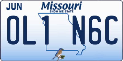 MO license plate OL1N6C