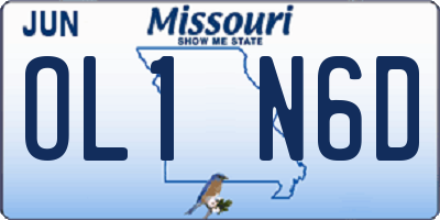 MO license plate OL1N6D
