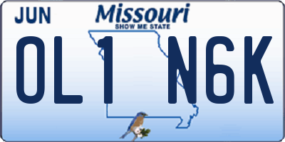 MO license plate OL1N6K