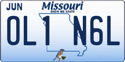 MO license plate OL1N6L