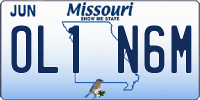 MO license plate OL1N6M