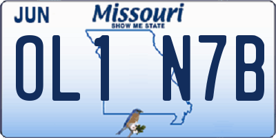 MO license plate OL1N7B