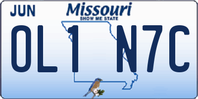 MO license plate OL1N7C