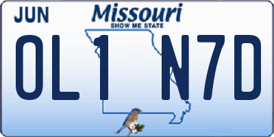 MO license plate OL1N7D