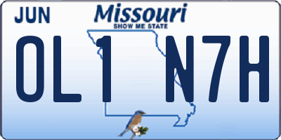 MO license plate OL1N7H