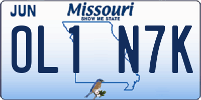 MO license plate OL1N7K