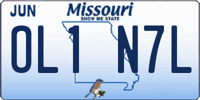 MO license plate OL1N7L
