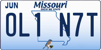 MO license plate OL1N7T