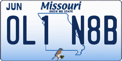 MO license plate OL1N8B