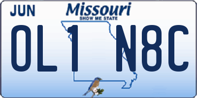 MO license plate OL1N8C