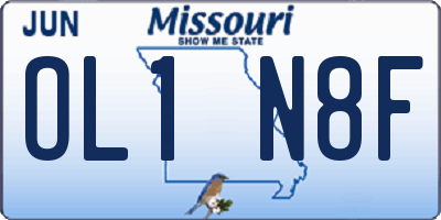 MO license plate OL1N8F