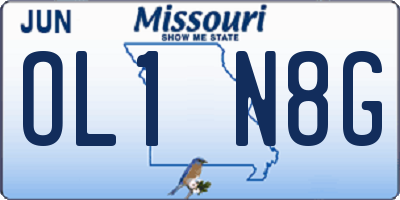 MO license plate OL1N8G