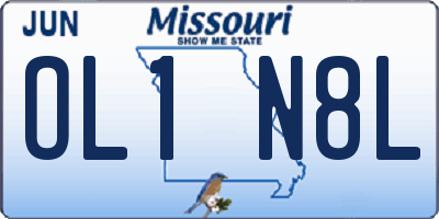 MO license plate OL1N8L