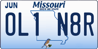 MO license plate OL1N8R