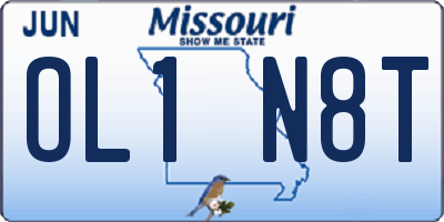MO license plate OL1N8T