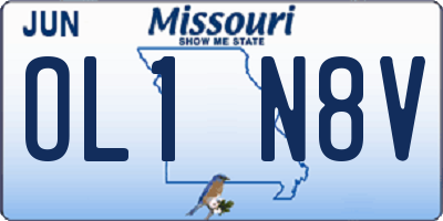 MO license plate OL1N8V