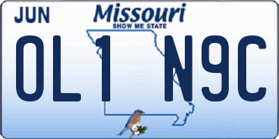 MO license plate OL1N9C