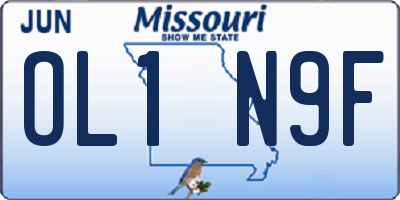 MO license plate OL1N9F