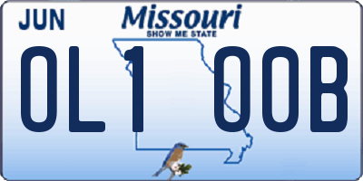 MO license plate OL1O0B