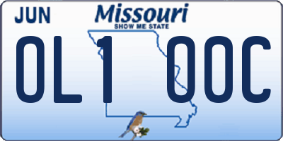 MO license plate OL1O0C