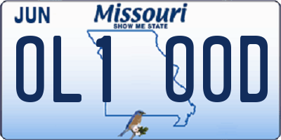 MO license plate OL1O0D