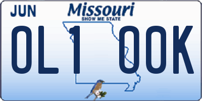 MO license plate OL1O0K
