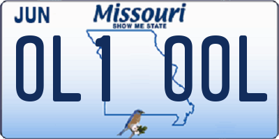 MO license plate OL1O0L